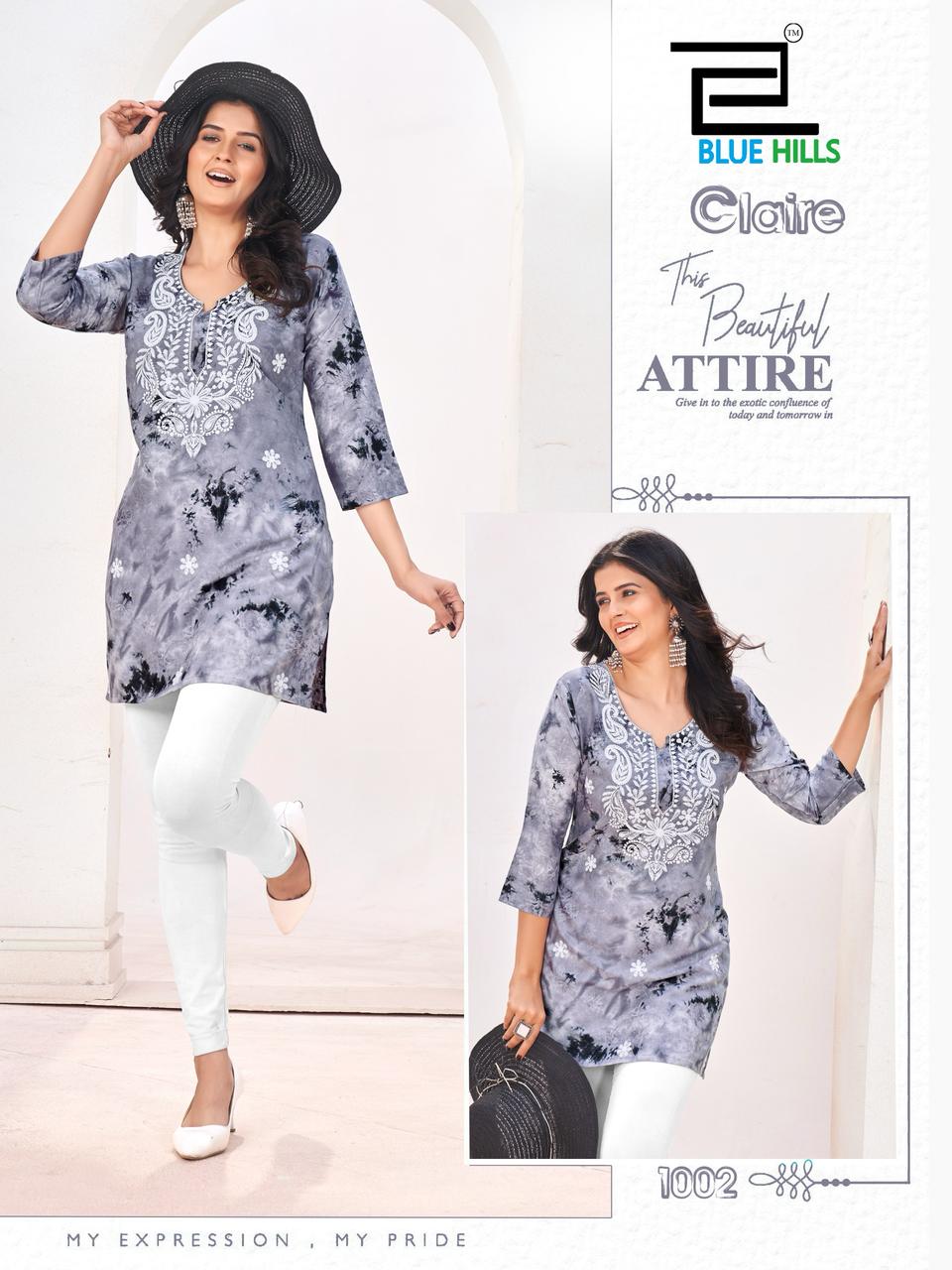  Claire Rayon by Blue Hills With Embroidery Top Collection